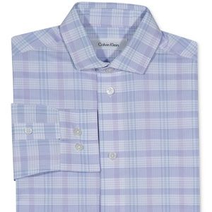 Calvin Klein Plaid Stretch Shirt Pastel Purple
